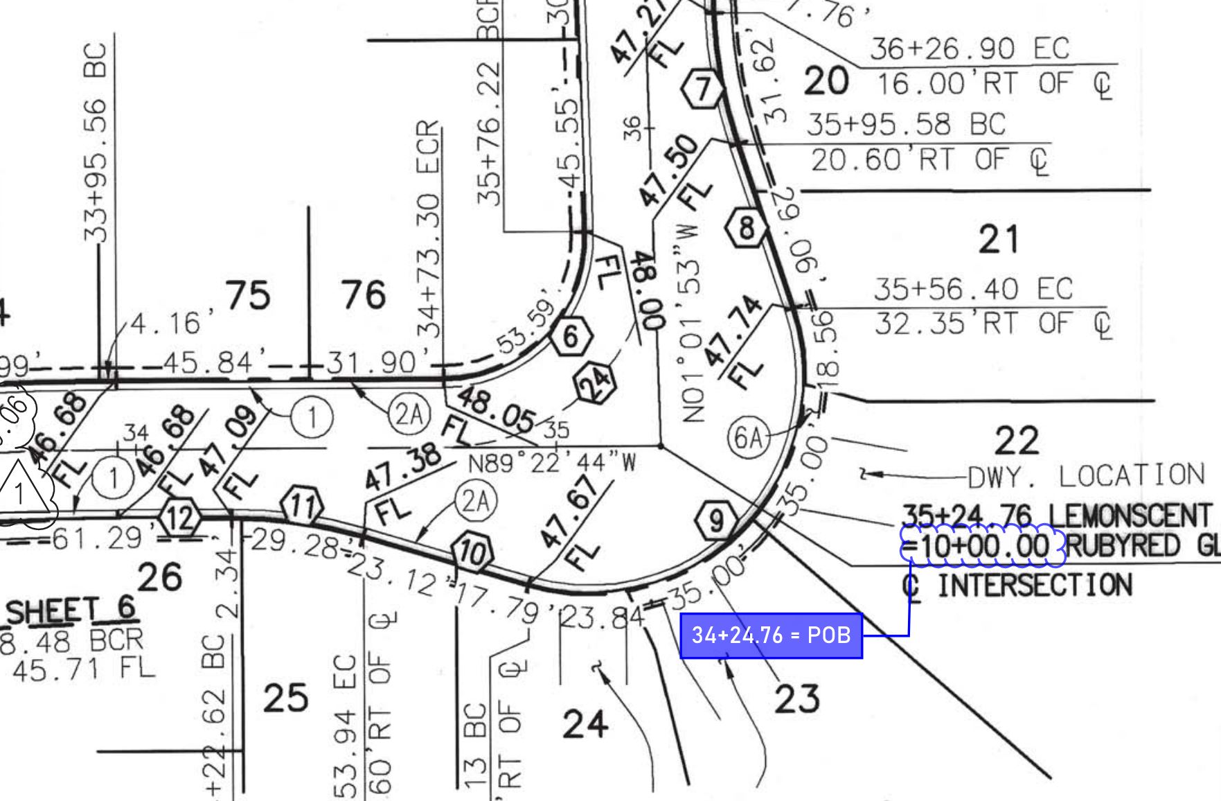 Plan view of AOI.
